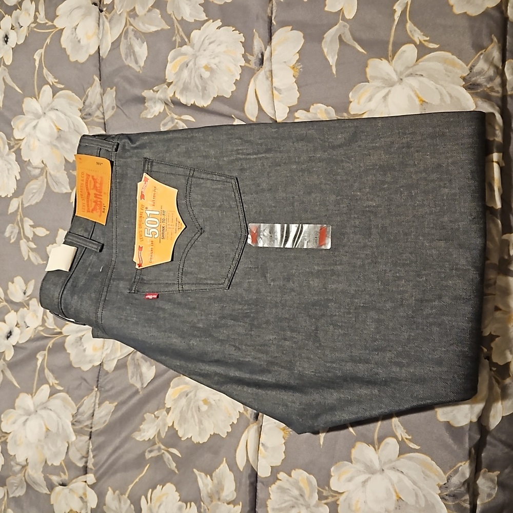 Levis 501 Mens Grey Jeans
